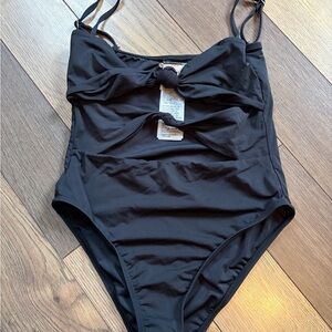 Billabong Black One-Piece Swimsuit with Bow Detail